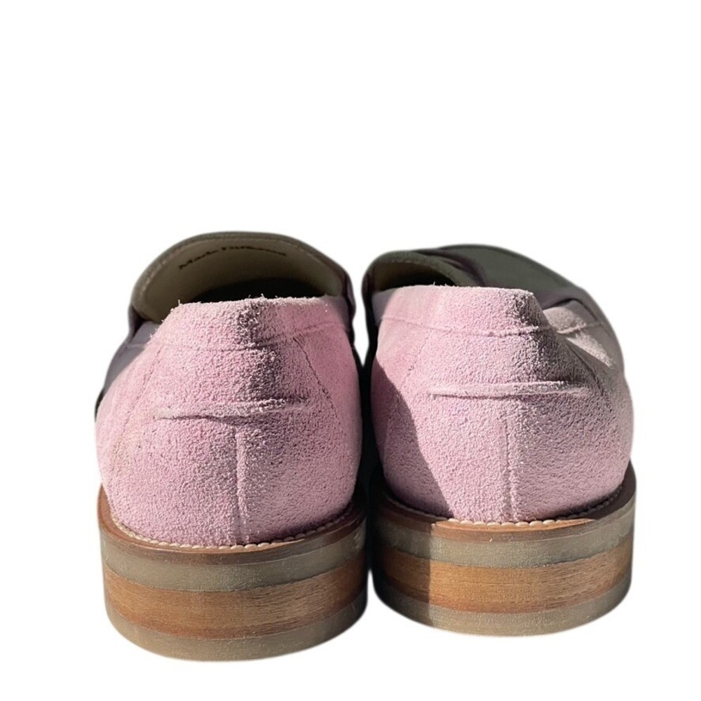Duke + Dexter Wildpink Rose Penny Loafers Pink Cream Gray Suede UK 6 US 8 - Picture 3 of 11